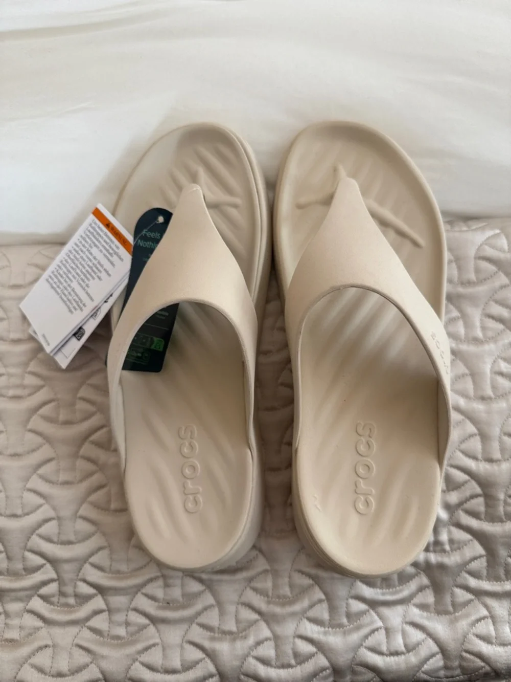 CROCS Women’s Minimalist Thong Sandal - Light Beige - Picture 3 of 5